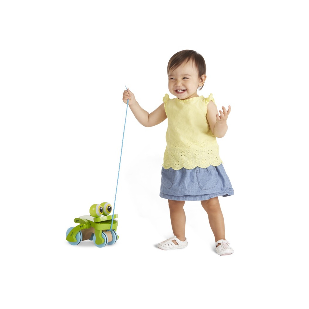 Skacząca  Drewniana Żaba - zabawka do ciągnięcia - Melissa & Doug