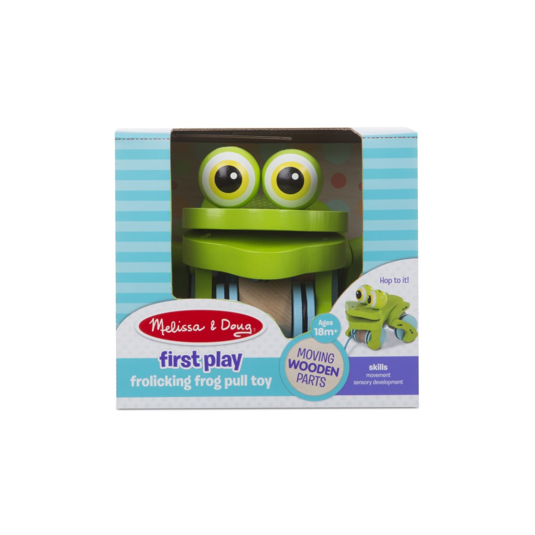 Skacząca  Drewniana Żaba - zabawka do ciągnięcia - Melissa & Doug