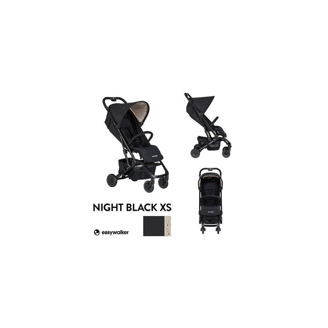 Night Black Easywalker Buggy XS - Wózek spacerowy z osłonką przeciwdeszczową - Easywalker - Spacerówka