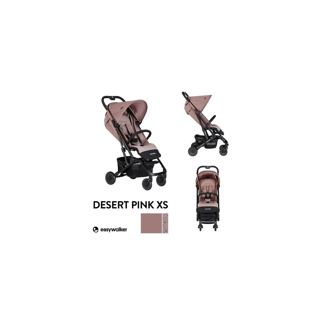 Desert Pink Easywalker Buggy XS - Wózek spacerowy z osłonką przeciwdeszczową - Easywalker - Pudrowy róż - Spacerówka