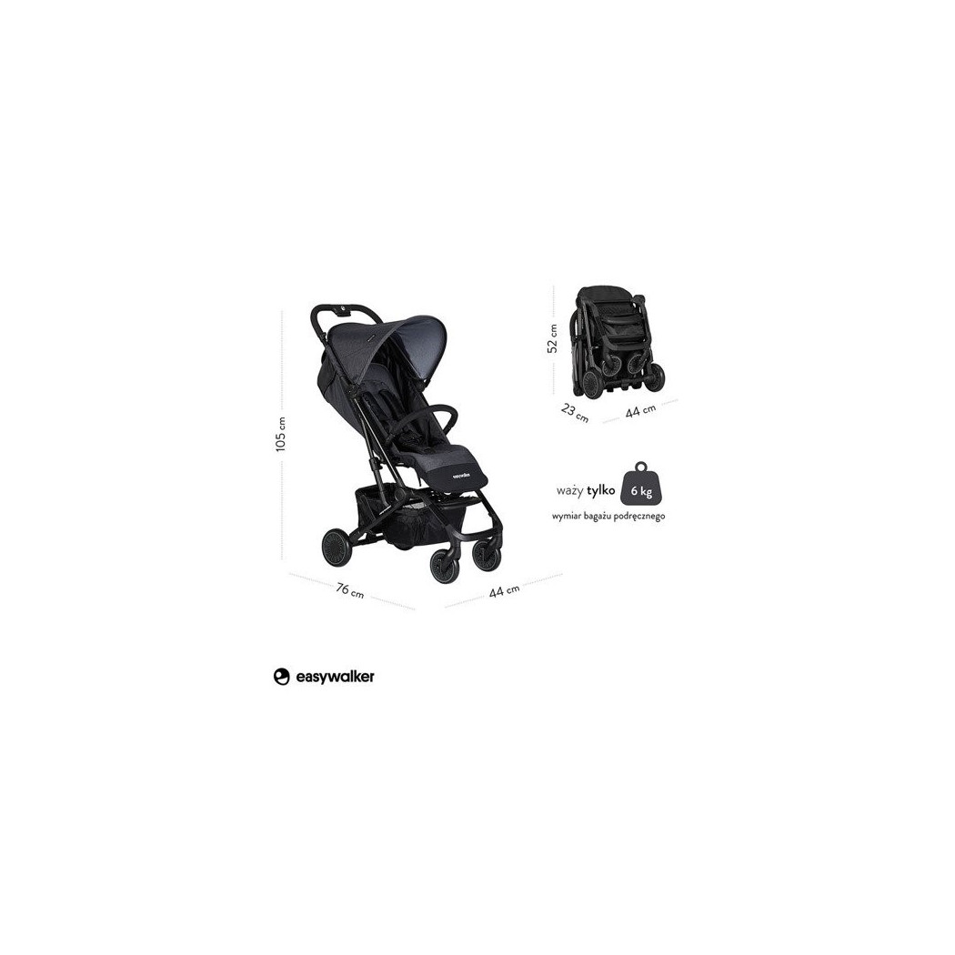 Melange Grey Easywalker Buggy XS - Wózek spacerowy z osłonką przeciwdeszczową - Easywalker - Spacerówka