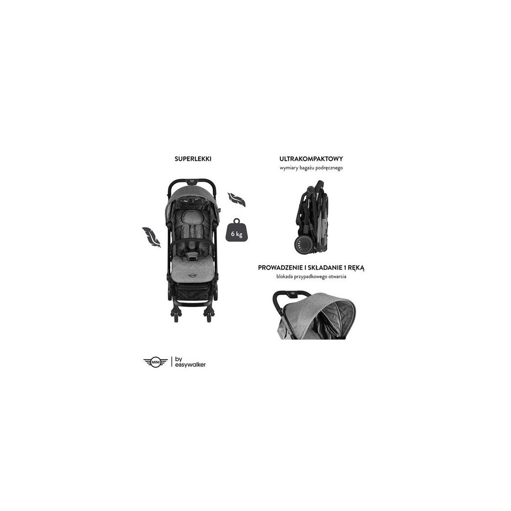 Soho Grey MINI By Easywalker Buggy XS - Wózek spacerowy z osłonką przeciwdeszczową - Easywalker - Spacerówka