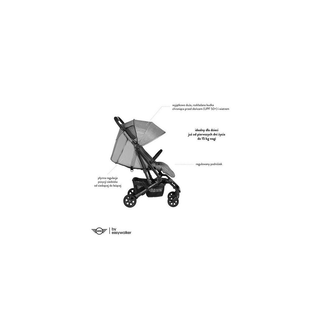 Soho Grey MINI By Easywalker Buggy XS - Wózek spacerowy z osłonką przeciwdeszczową - Easywalker - Spacerówka