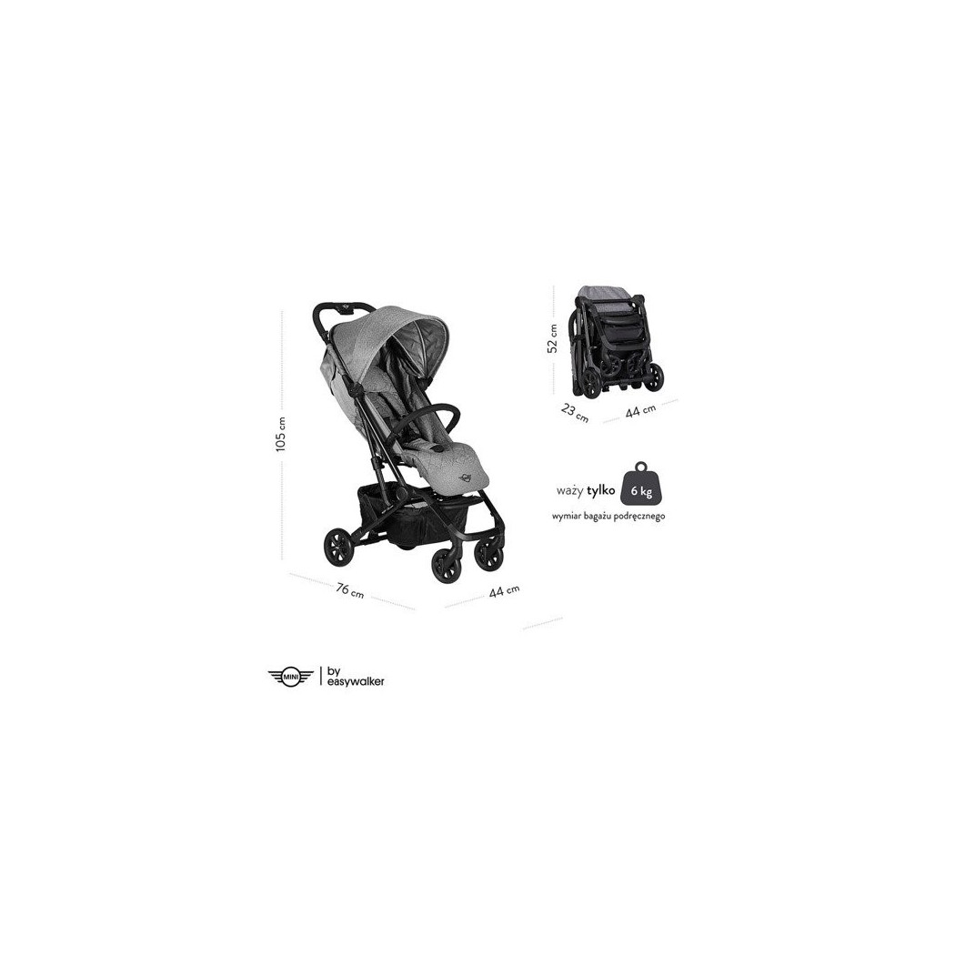 Soho Grey MINI By Easywalker Buggy XS - Wózek spacerowy z osłonką przeciwdeszczową - Easywalker - Spacerówka