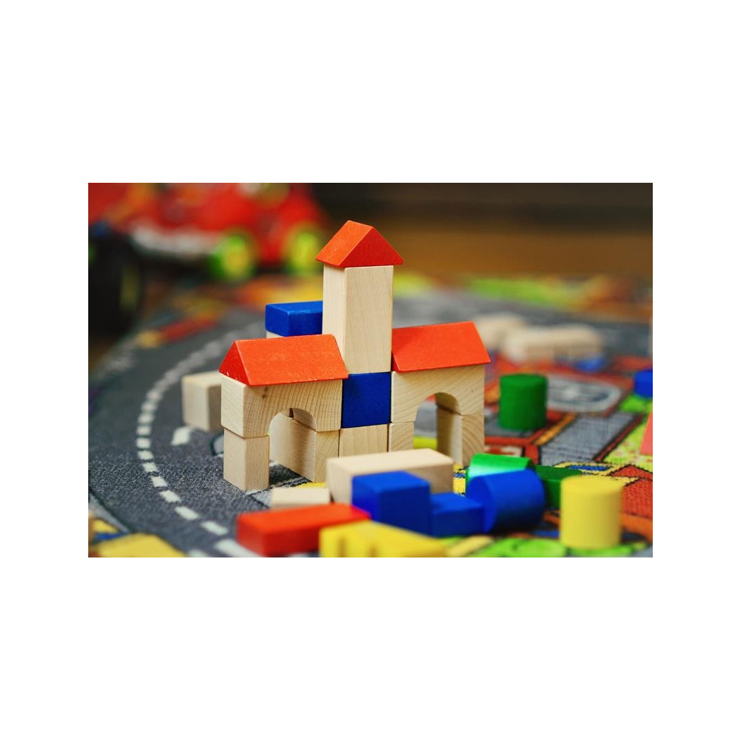 KLOCKI drewniane kolorowe 30 SZT LUPO MONTESSORI