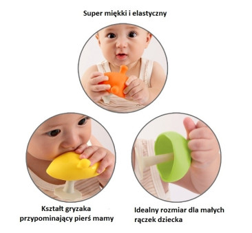 Gryzak Uspokajający Grzybek - Niebieski - Mombella Mushroom