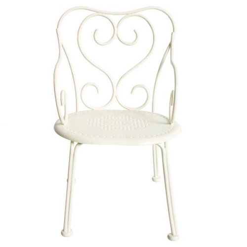 Metalowe Romantyczne Krzesło - Białe - Romantic Chair Offwhite - Akcesoria dla Lalek - Maileg