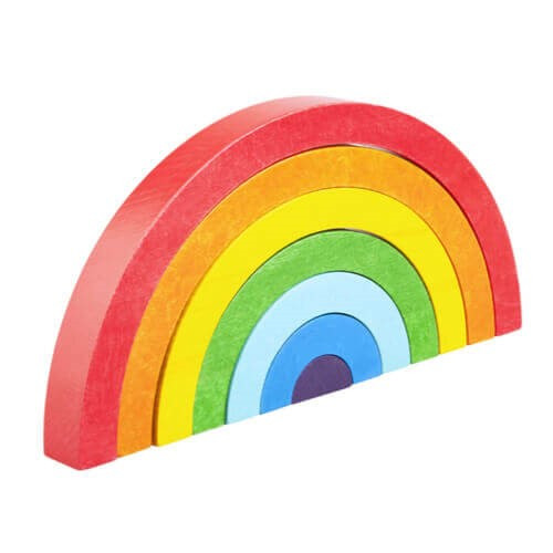 Tęcza - drewniana piramidka do układania - układanka Montessori - Lupo Toys