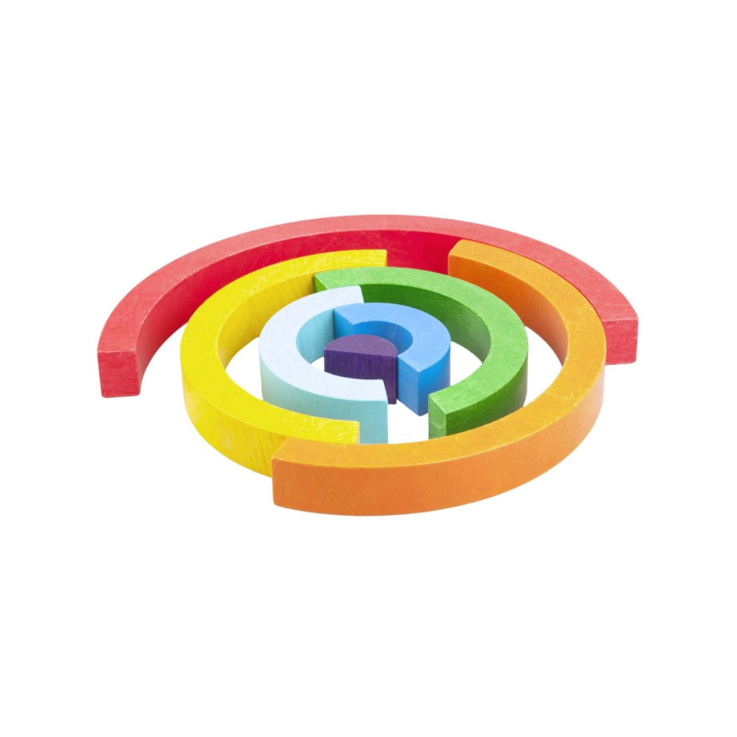 Tęcza - drewniana piramidka do układania - układanka Montessori - Lupo Toys