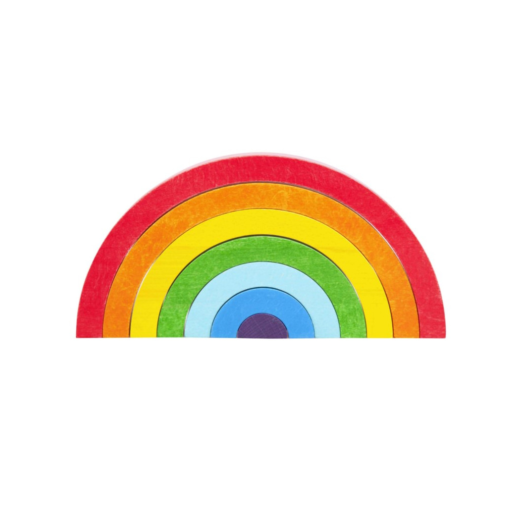 Tęcza - drewniana piramidka do układania - układanka Montessori - Lupo Toys
