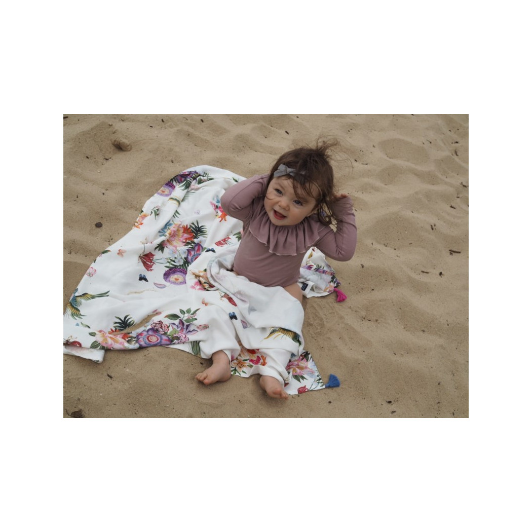 Bambusowy Otulacz - Banana Split Bright - Mgiełka - La Millou - Bamboo Fringe 100x120cm