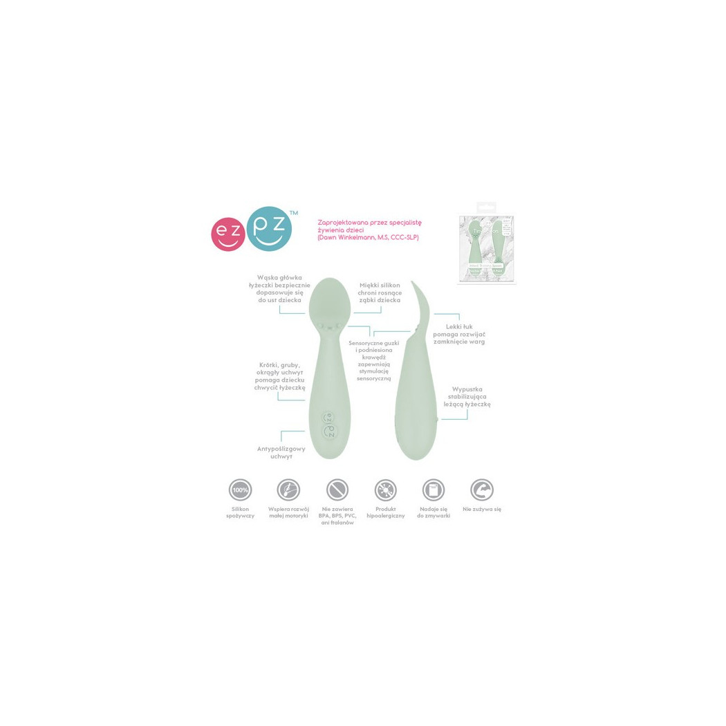 Tiny Spoon - Pastelowa Zieleń - Silikonowa Łyżeczka EZPZ