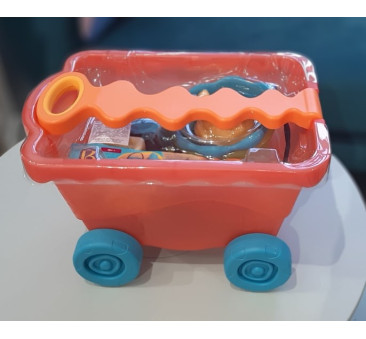 Wózek - Wagon z akcesoriami plażowymi - czerwony - Wavy-Wagon - BTOYS