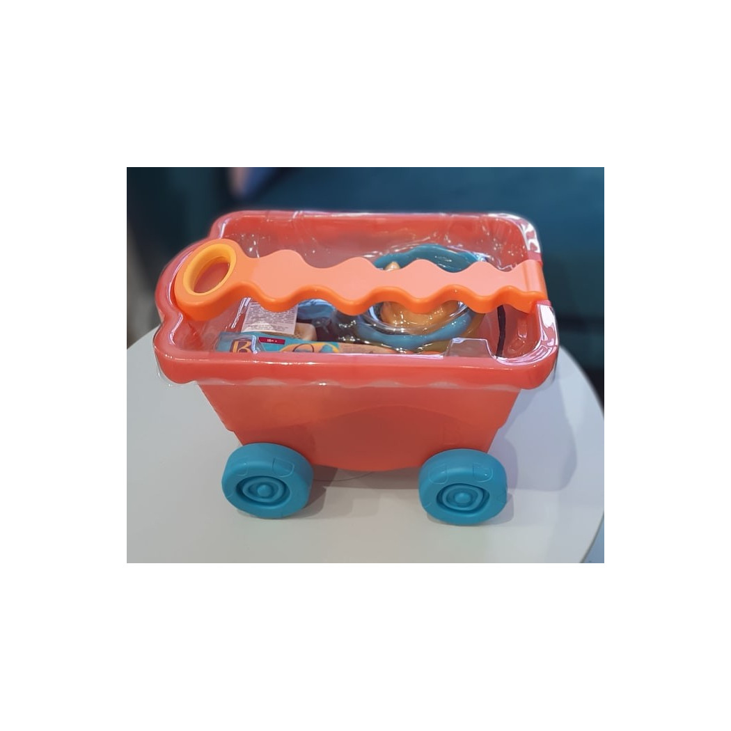 Pomarańczowy Wózek - Wagon z akcesoriami plażowymi do Piasku - Wavy-Wagon - BTOYS