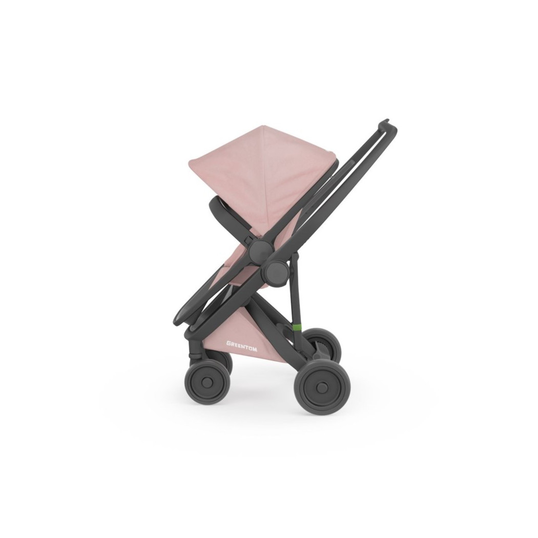 Wózek Greentom  Reversible - black - blossom / czarno - pudrowo różowy