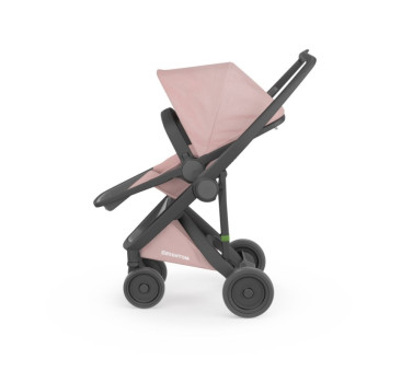 Wózek Greentom  Reversible - black - blossom / czarno - pudrowo różowy