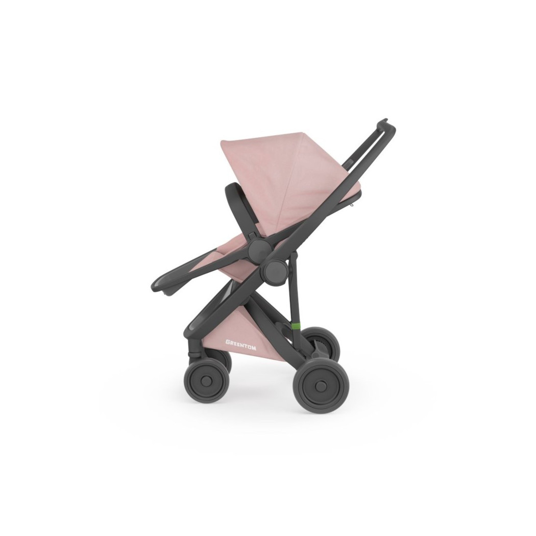 Wózek Greentom  Reversible - black - blossom / czarno - pudrowo różowy