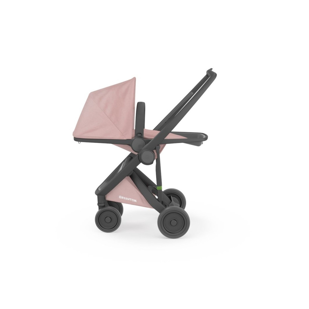 Wózek Greentom  Reversible - black - blossom / czarno - pudrowo różowy