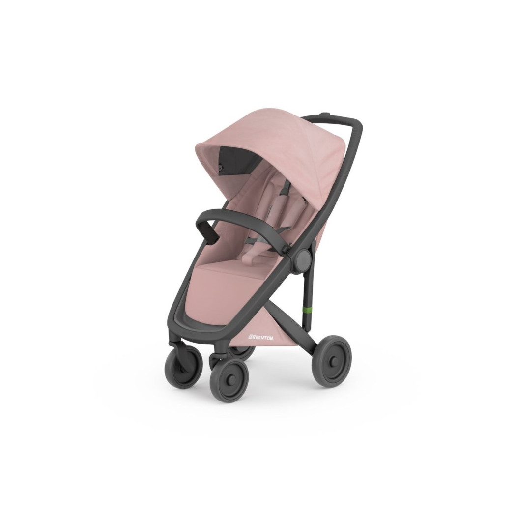 Wózek Greentom  Classic - black - blossom / czarno- pudrowo różowy