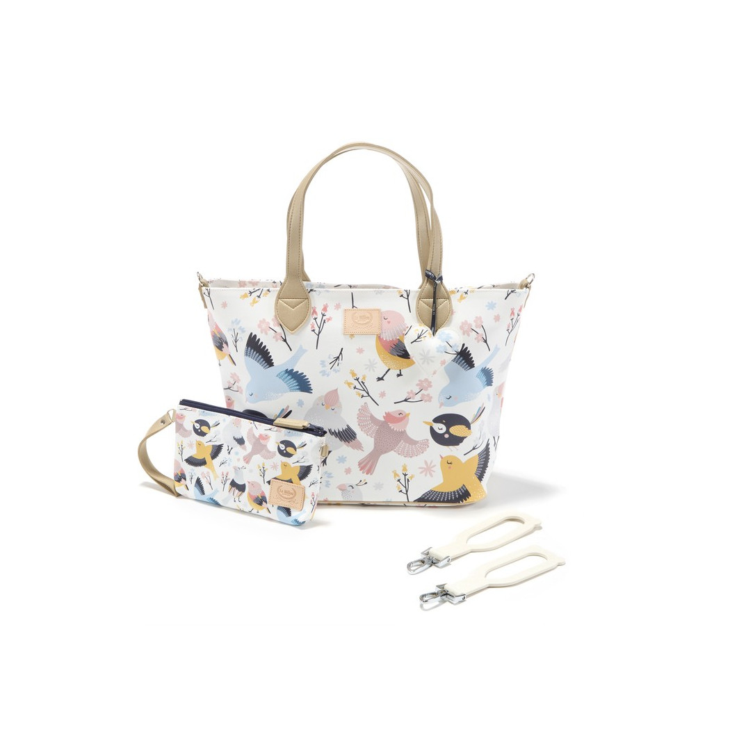 Torba Medium z Saszetką - Cute Birds - Premium - By Katarzyna Zielińska - La Millou Feeria