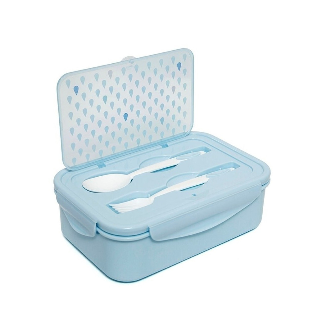 Śniadaniówka Bento ze sztućcami - Krople Nieba - Petit Monkey