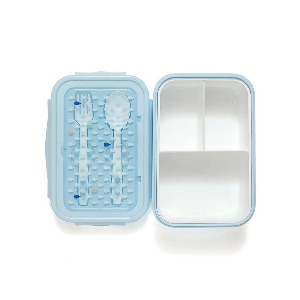 Śniadaniówka Bento ze sztućcami - Krople Nieba - Petit Monkey