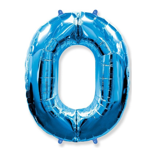 WYPRZEDAŻ Cyfra 0 - Niebieska - Balon foliowy 85 cm - GoDan