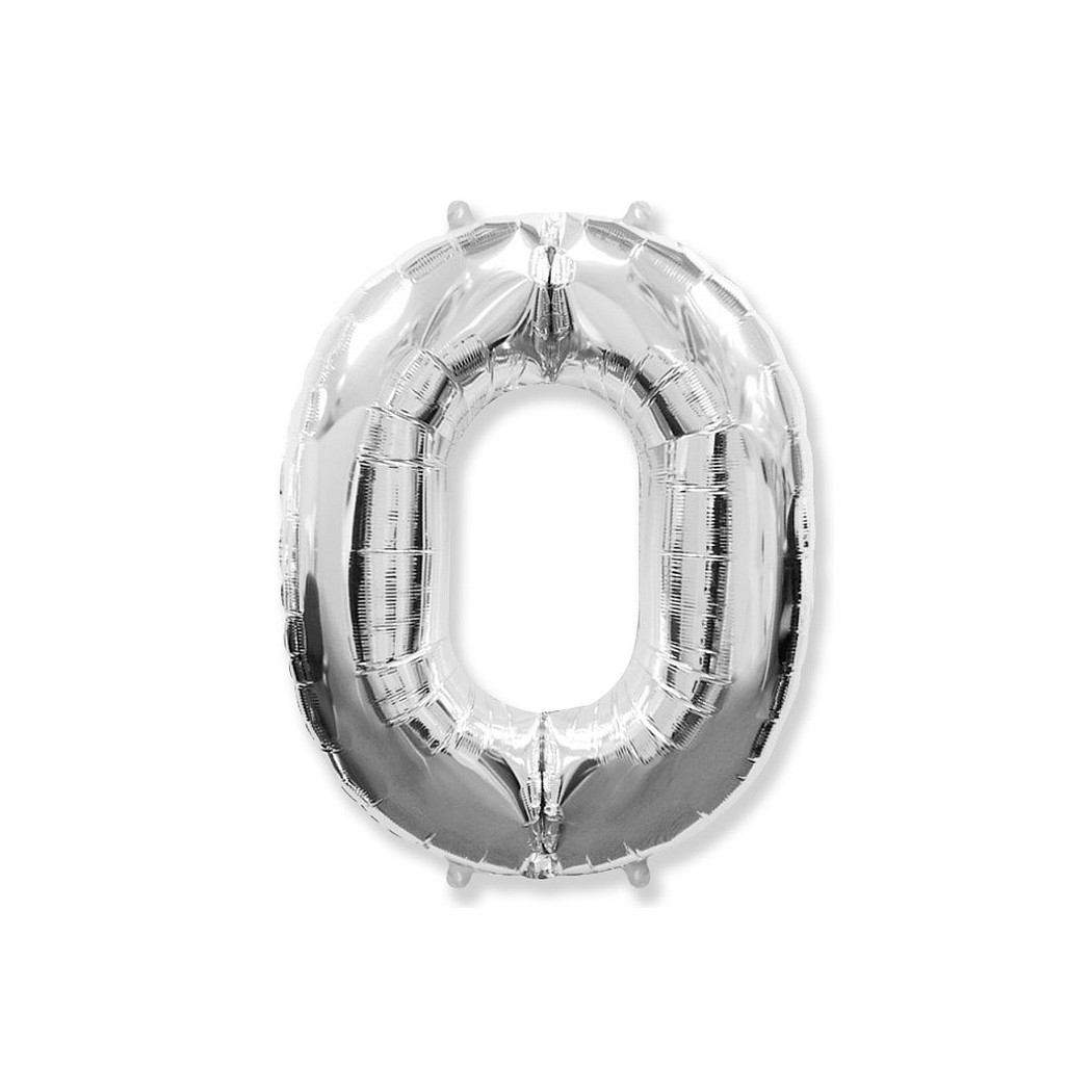 WYPRZEDAŻ Cyfra 0 - Srebrna - Balon foliowy 85 cm - GoDan