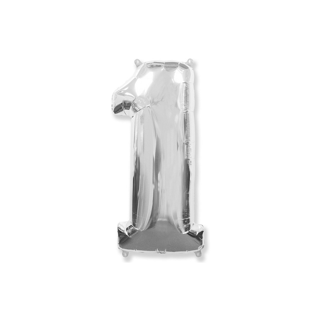 WYPRZEDAŻ Cyfra 1 - Srebrna - Balon foliowy 85 cm - GoDan