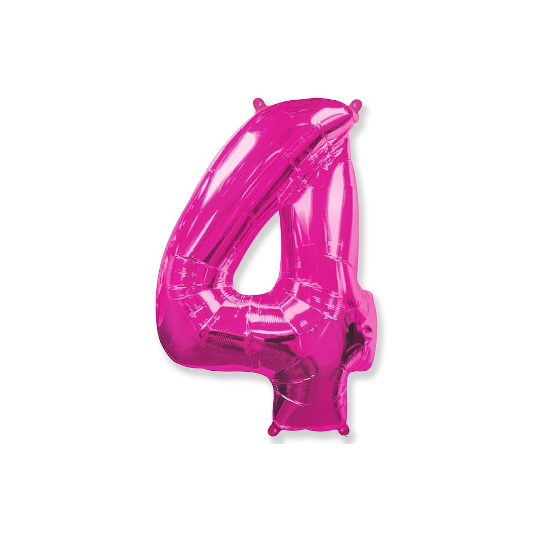 WYPRZEDAŻ Cyfra 4 - Różowa - Balon foliowy 85 cm - GoDan