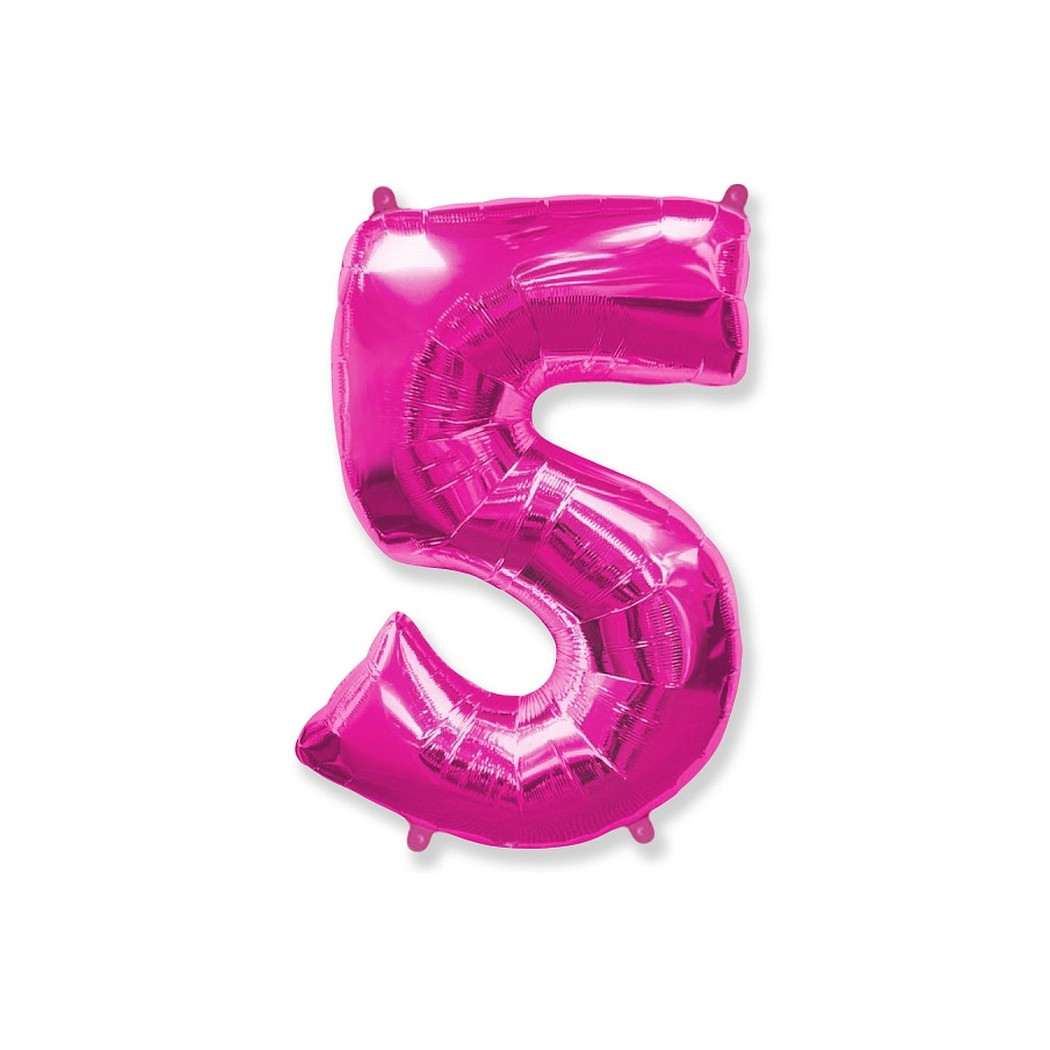 WYPRZEDAŻ Cyfra 5 - Różowa - Balon foliowy 85 cm - GoDan