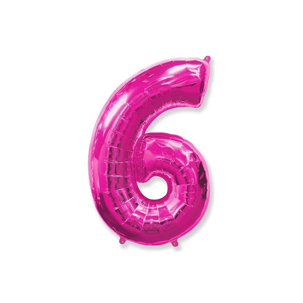 WYPRZEDAŻ Cyfra 6 - Różowa - Balon foliowy 85 cm - GoDan