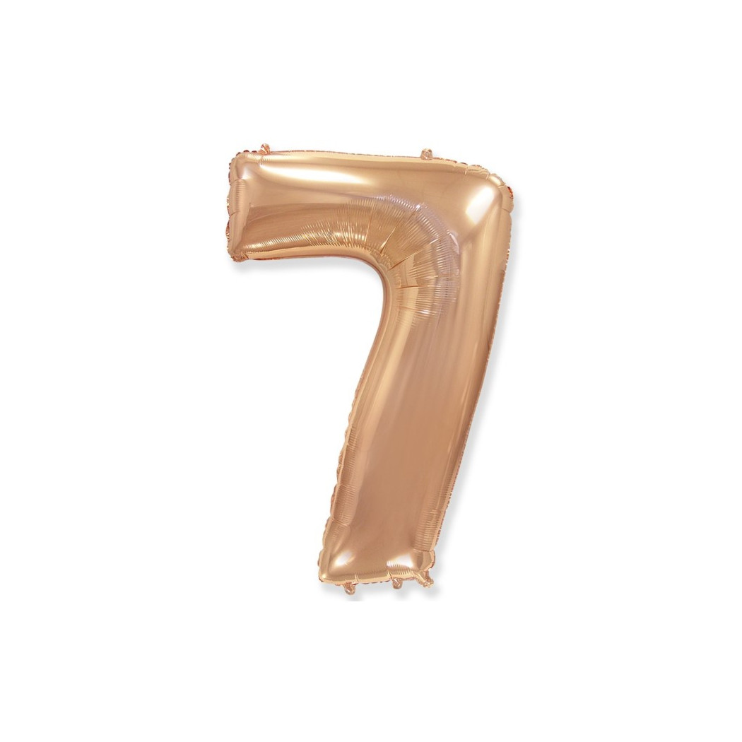 WYPRZEDAŻ Cyfra 7 - Różowo/ Złota- Balon foliowy 85 cm - GoDan