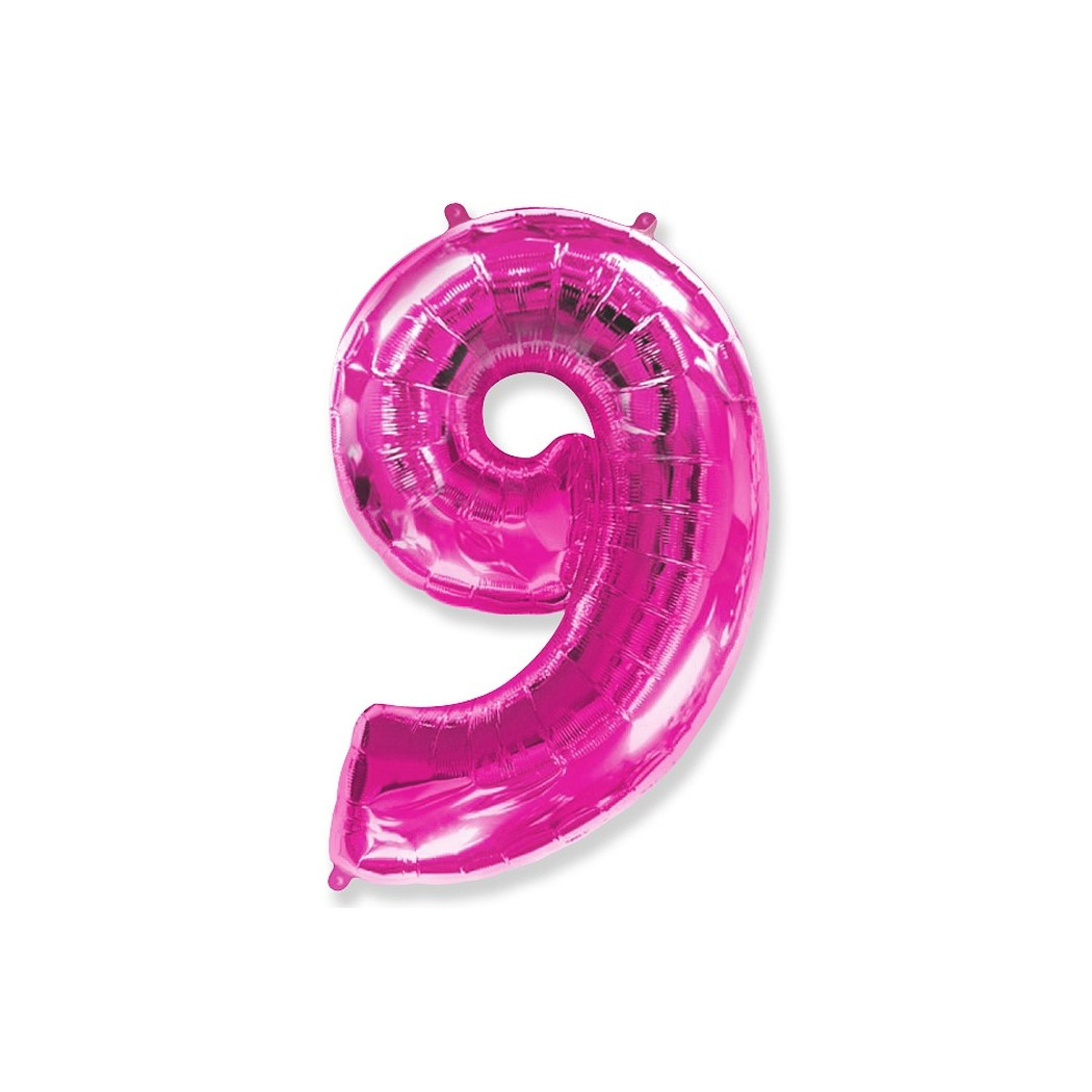 WYPRZEDAŻ Cyfra 9 - Różowa - Balon foliowy 85 cm - GoDan
