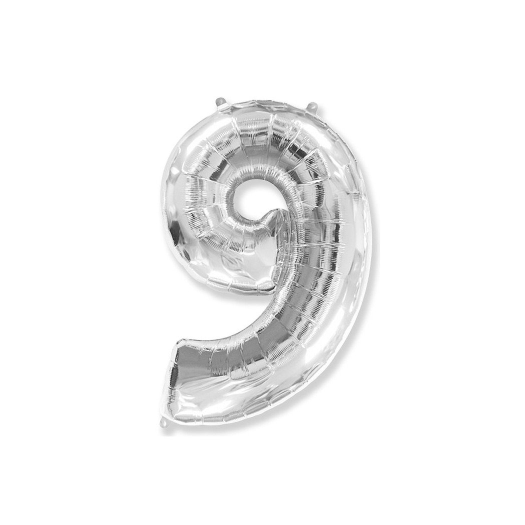 WYPRZEDAŻ Cyfra 9 - Srebrna - Balon foliowy 85 cm - GoDan
