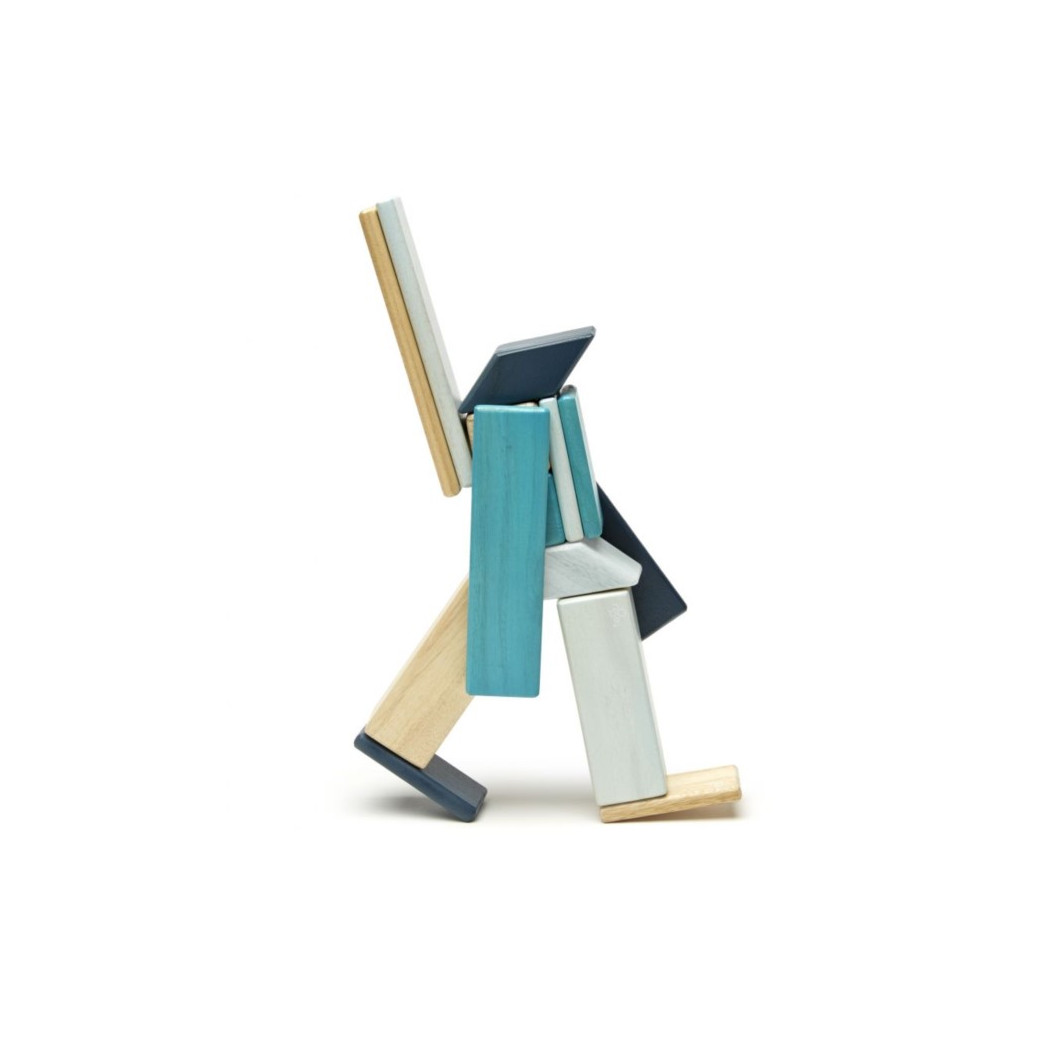 Classics - Blues -14 szt. Drewniane Klocki Magnetyczne - Tegu