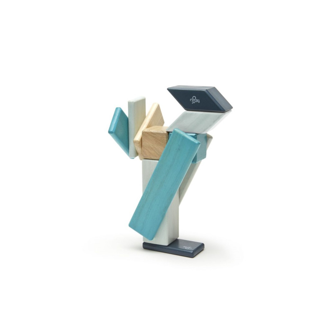 Classics - Blues -14 szt. Drewniane Klocki Magnetyczne - Tegu