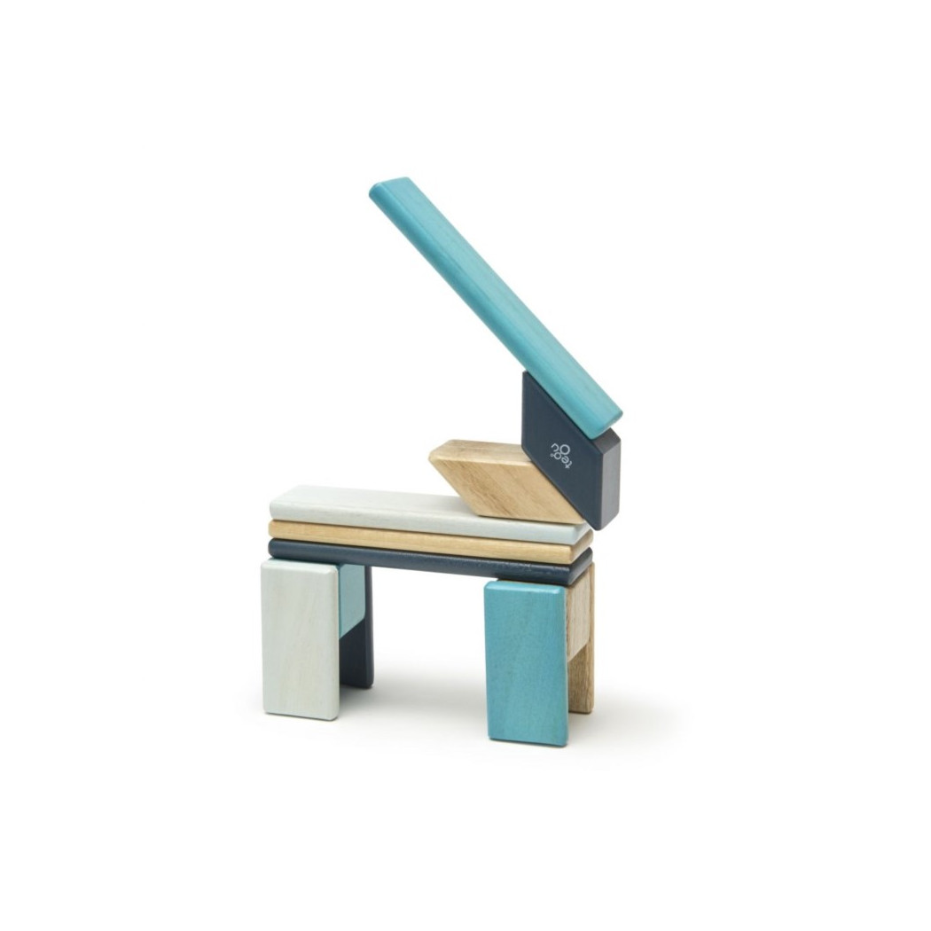 Classics - Blues -14 szt. Drewniane Klocki Magnetyczne - Tegu