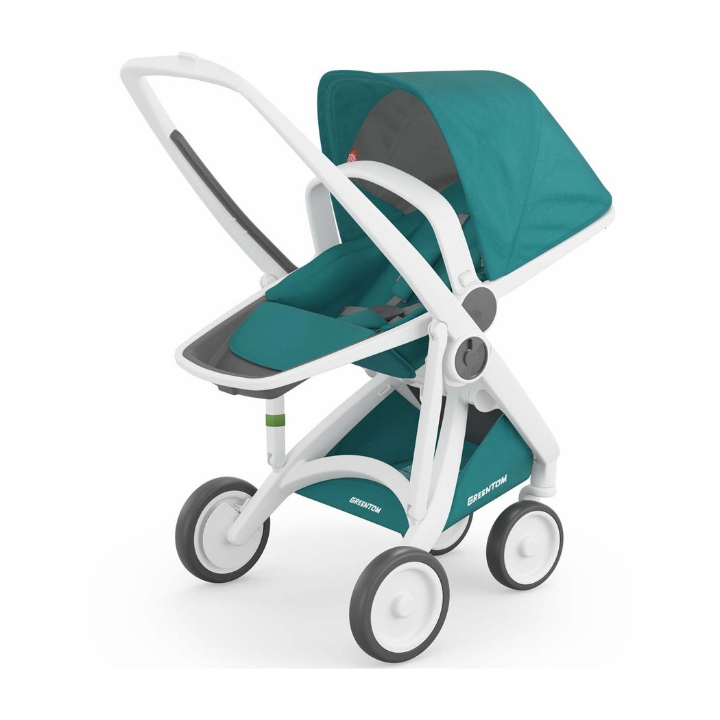 Wózek Greentom  Reversible - white - teal(petrol)/ biało - butelkowy