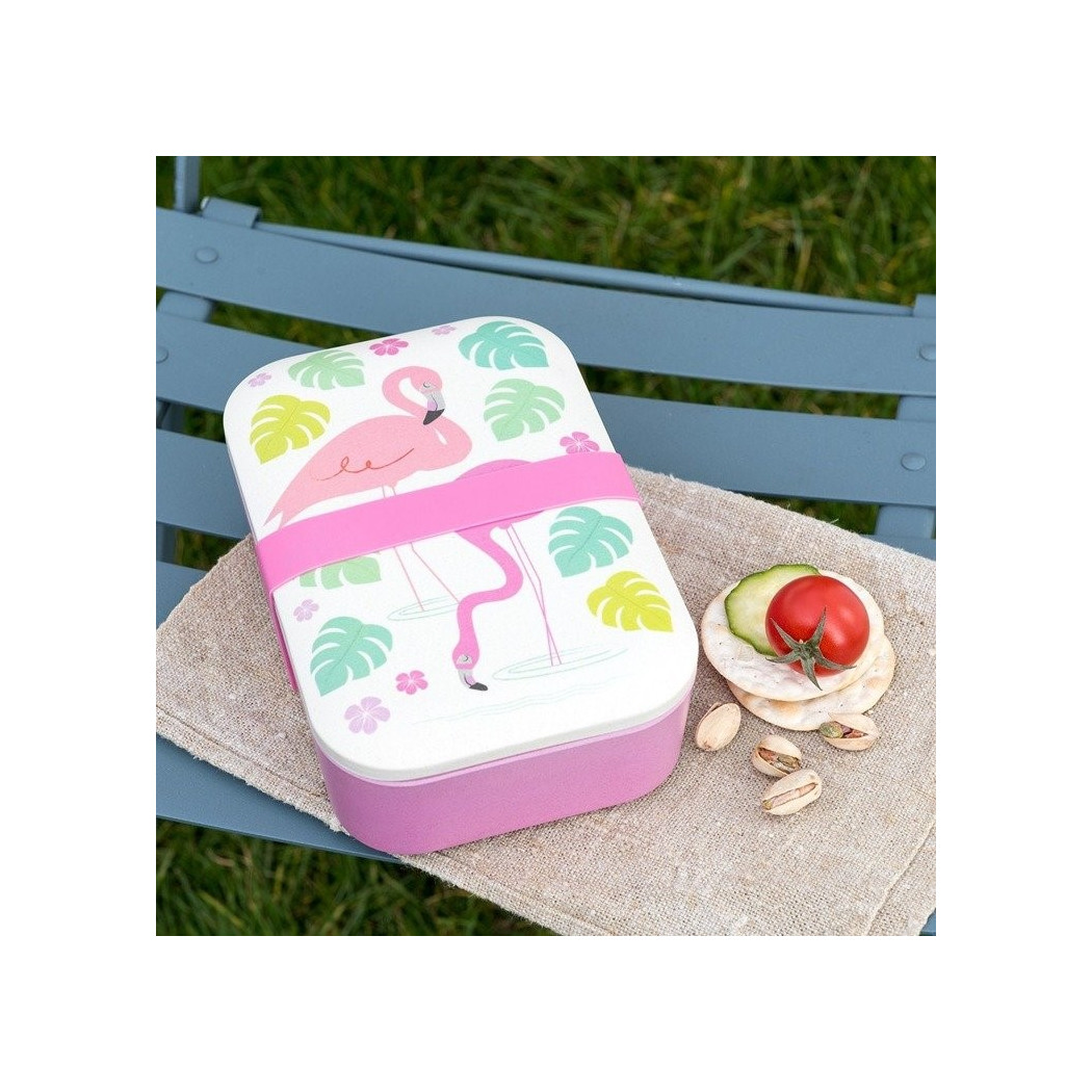 Flamingi - Lunchbox Bambusowy - Śniadaniówka - Vintage - Rex London Trade