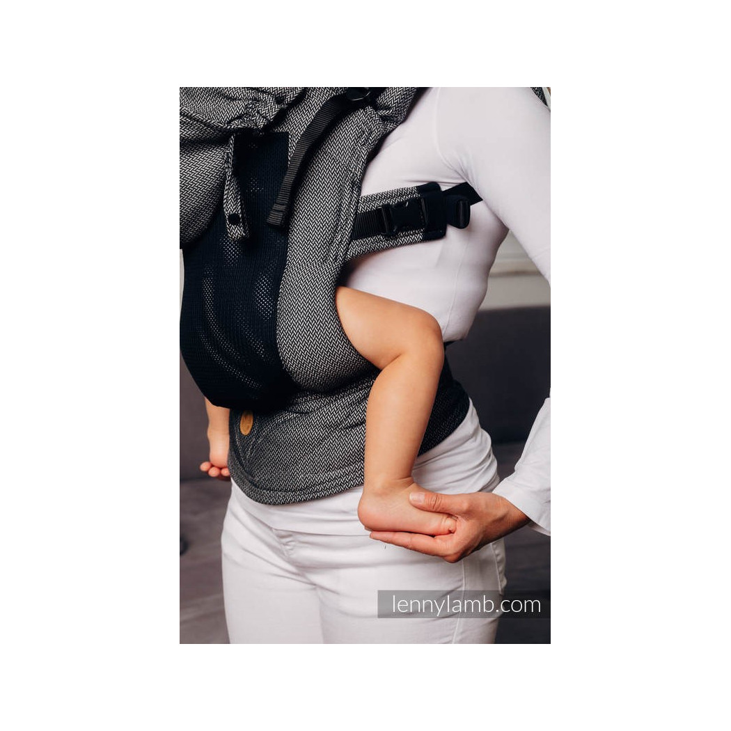 GRAFIT - Nosidełko Siatkowe LennyGo - Moje pierwsze nosidełko ergonomiczne - splot jodełkowy, Baby size - LennyLamb