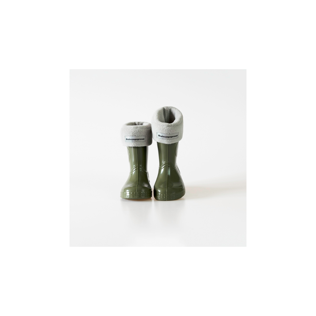 Khaki/ Gwiazda -  rozm. 23/24 - Kalosze Dziecięce + worek/plecak - Sweet Dreams - kaloszepoprosze Kalosze Poproszę