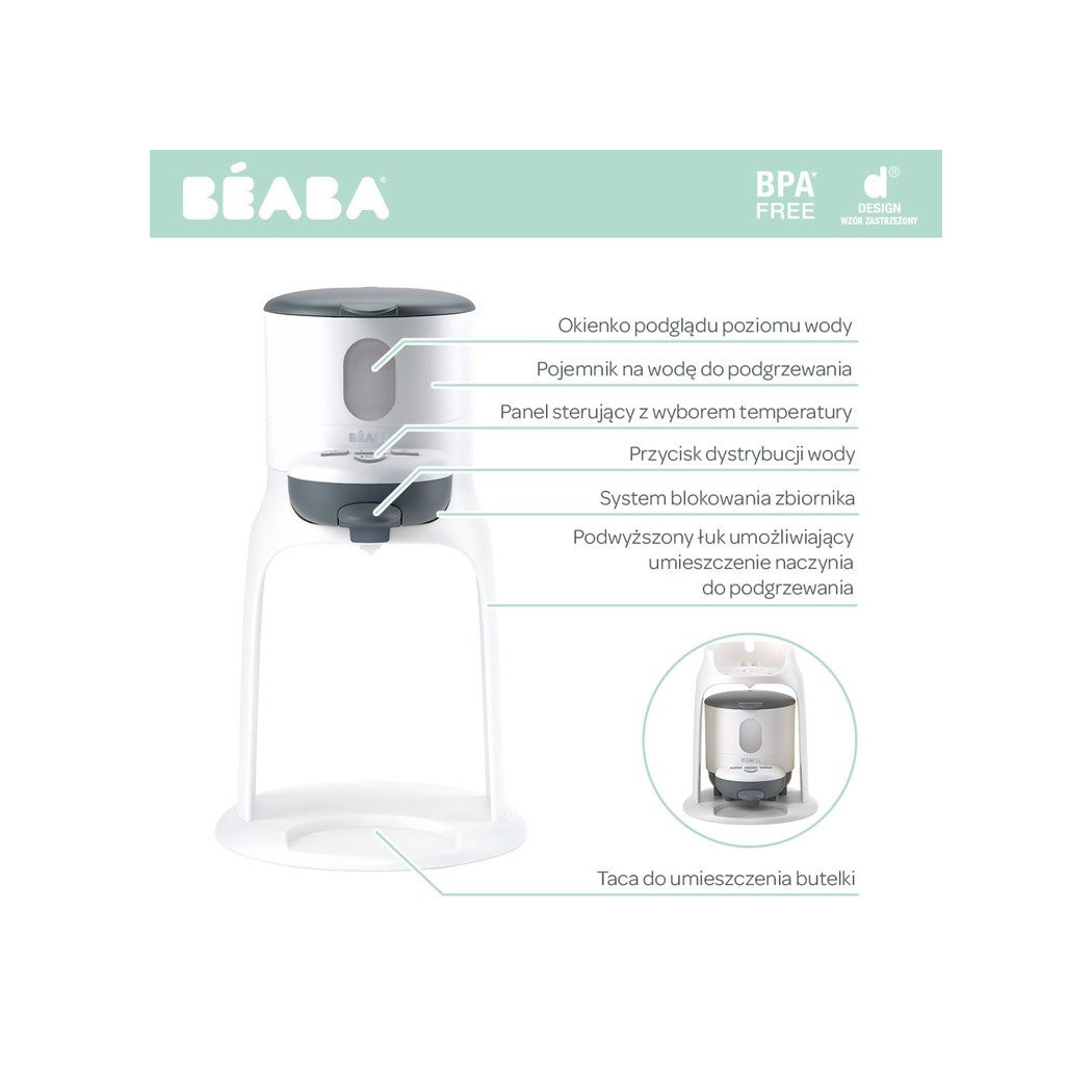 Nowy Bib'expresso® Ekspres do mleka 2w1 - white/grey - Beaba