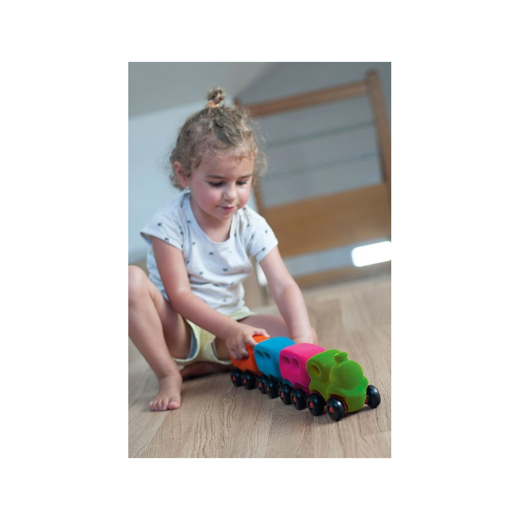 Pociąg z 3 magnetycznymi wagonami sensoryczny - Rubbabu