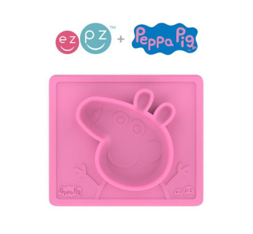 Happy Bowl - Różowa - Świnka Peppa - Silikonowa Miseczka z Podkładką 2w1 - Peppa Pig - EZPZ
