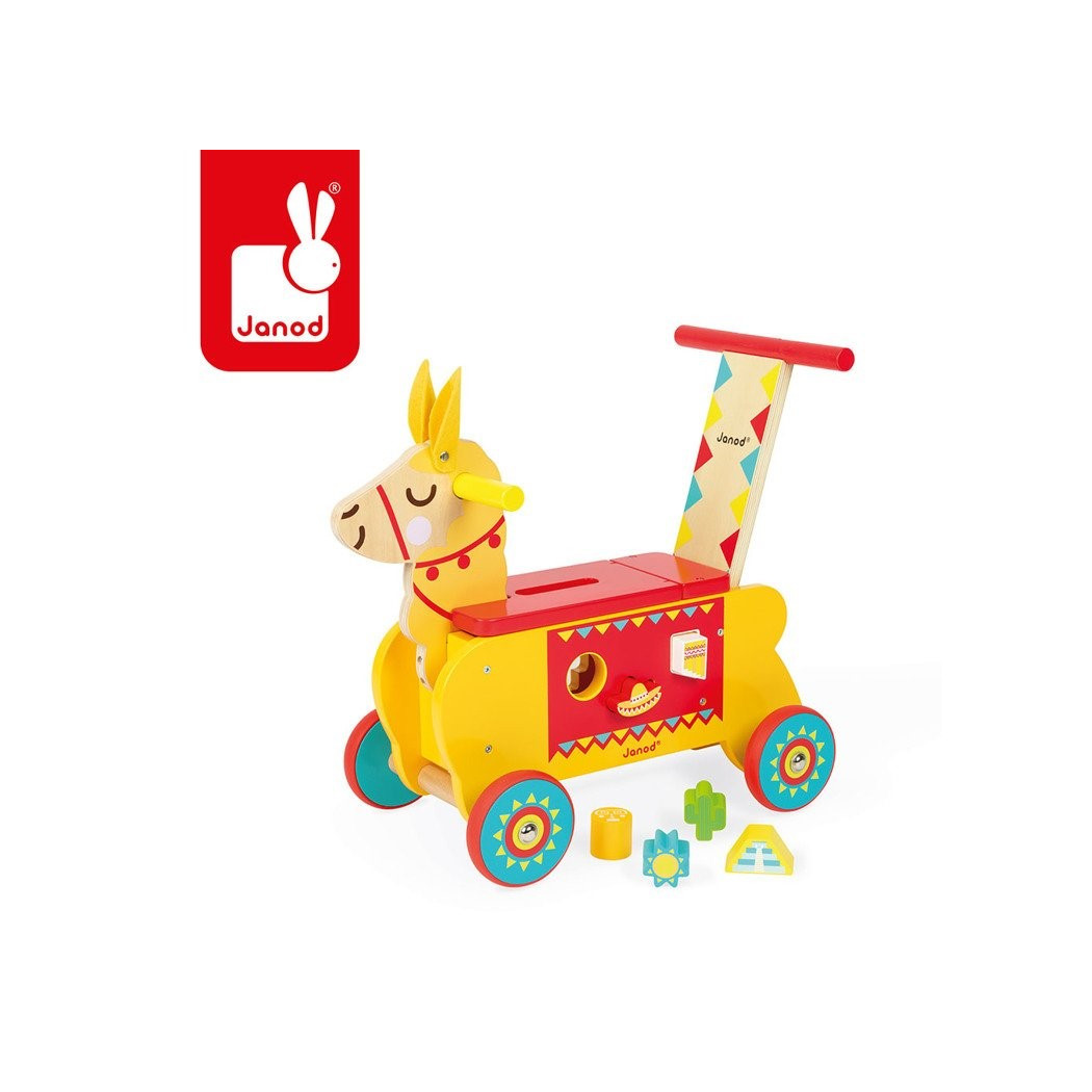 Lama - Jeździk i Pchacz 2w1 z sorterem - Janod