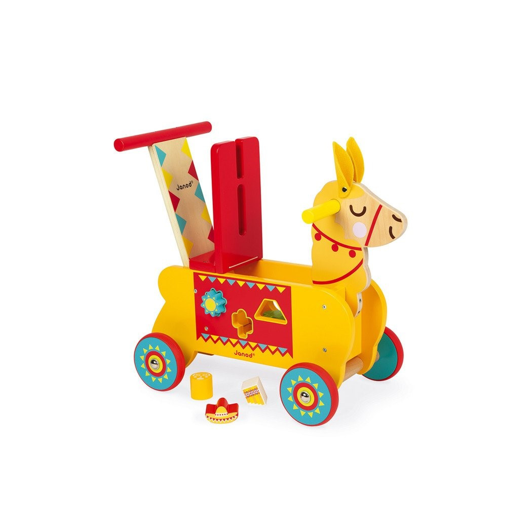 Lama - Jeździk i Pchacz 2w1 z sorterem - Janod