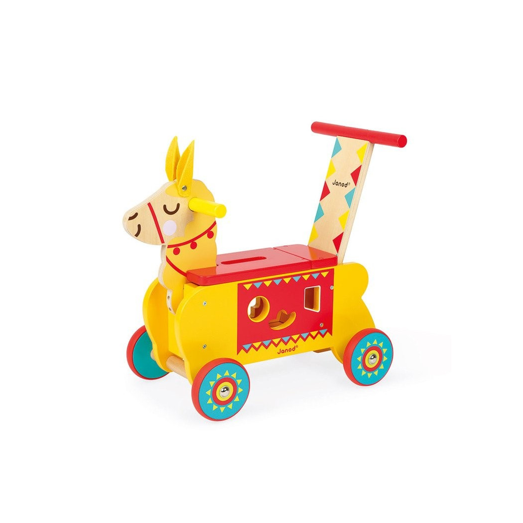 Lama - Jeździk i Pchacz 2w1 z sorterem - Janod