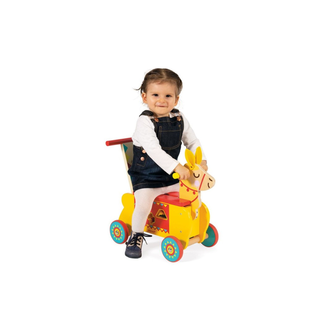 Lama - Jeździk i Pchacz 2w1 z sorterem - Janod