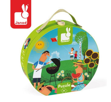 4 Pory Roku - Puzzle Panoramiczne w Walizce - 36 elementów - Janod